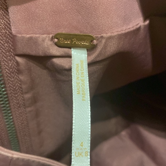 2 for $35 FREE PEOPLE Skirt Women’s Size 4 PRESSED FLOWERS ROSE PINK VEGAN SUEDE - Picture 6 of 15